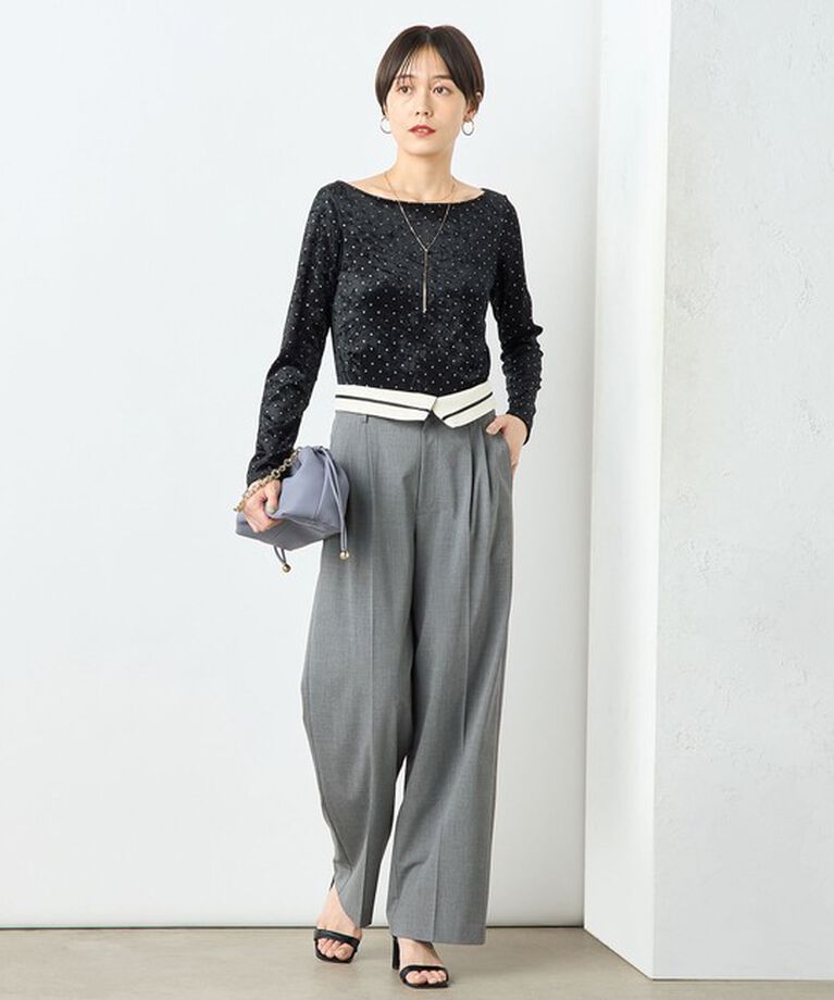 NOLLEY'S sophi「＜飯豊まりえさん着用＞ウォッシャブルウエスト折り返し2WAYワイドパンツ」|その他|