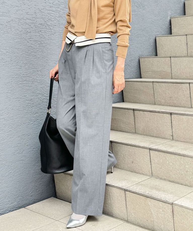 NOLLEY'S sophi「＜飯豊まりえさん着用＞ウォッシャブルウエスト折り返し2WAYワイドパンツ」|その他|