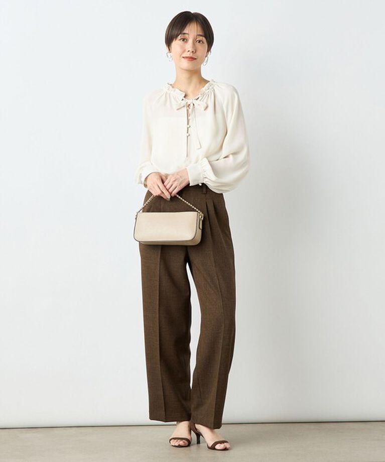 NOLLEY'S sophi「バックサテンフリルタイブラウス」|シャツ・ブラウス|