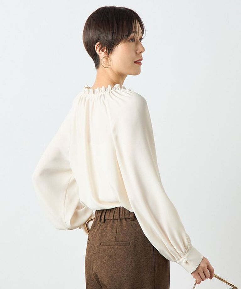 NOLLEY'S sophi「バックサテンフリルタイブラウス」|シャツ・ブラウス|