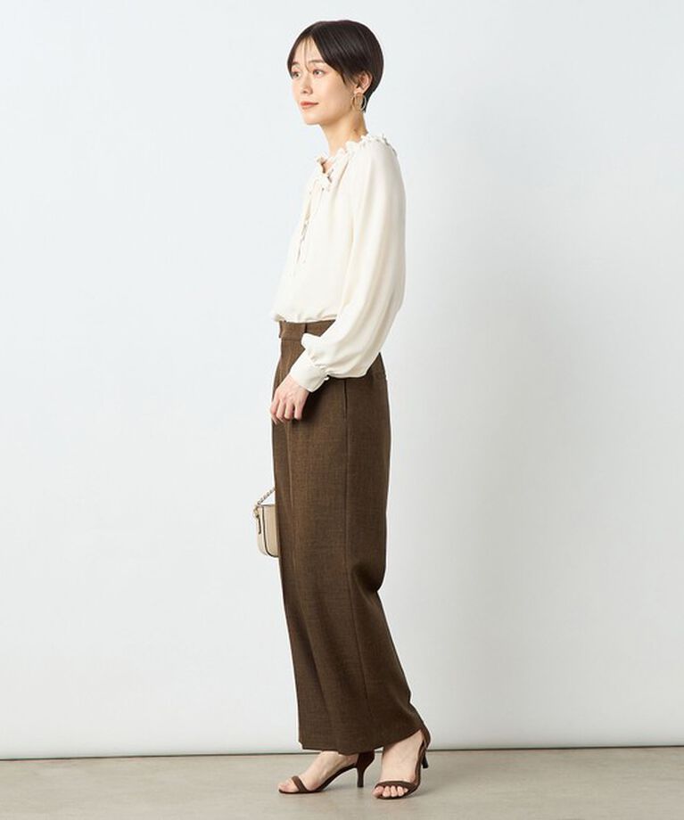 NOLLEY'S sophi「バックサテンフリルタイブラウス」|シャツ・ブラウス|