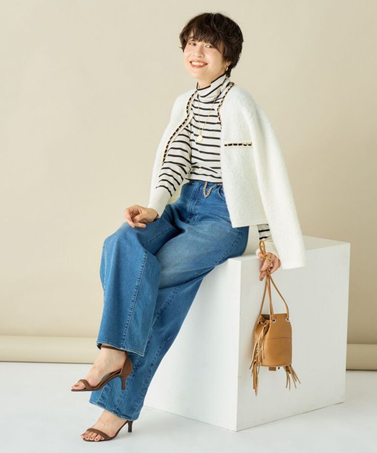 NOLLEY'S「＜飯豊まりえさん着用＞チェーンブレードフワフワジャケット 24AW」|カーディガン|