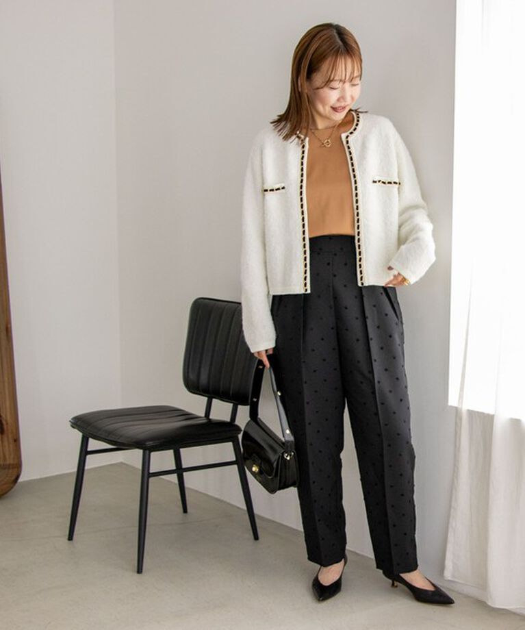 NOLLEY'S「＜飯豊まりえさん着用＞チェーンブレードフワフワジャケット 24AW」|カーディガン|