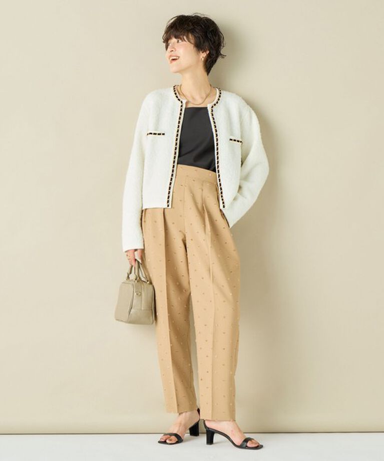 NOLLEY'S「＜飯豊まりえさん着用＞チェーンブレードフワフワジャケット 24AW」|カーディガン|