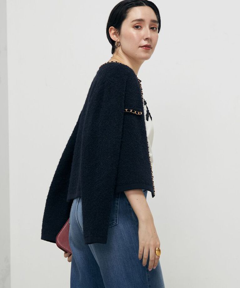 NOLLEY'S「＜飯豊まりえさん着用＞チェーンブレードフワフワジャケット 24AW」|カーディガン|