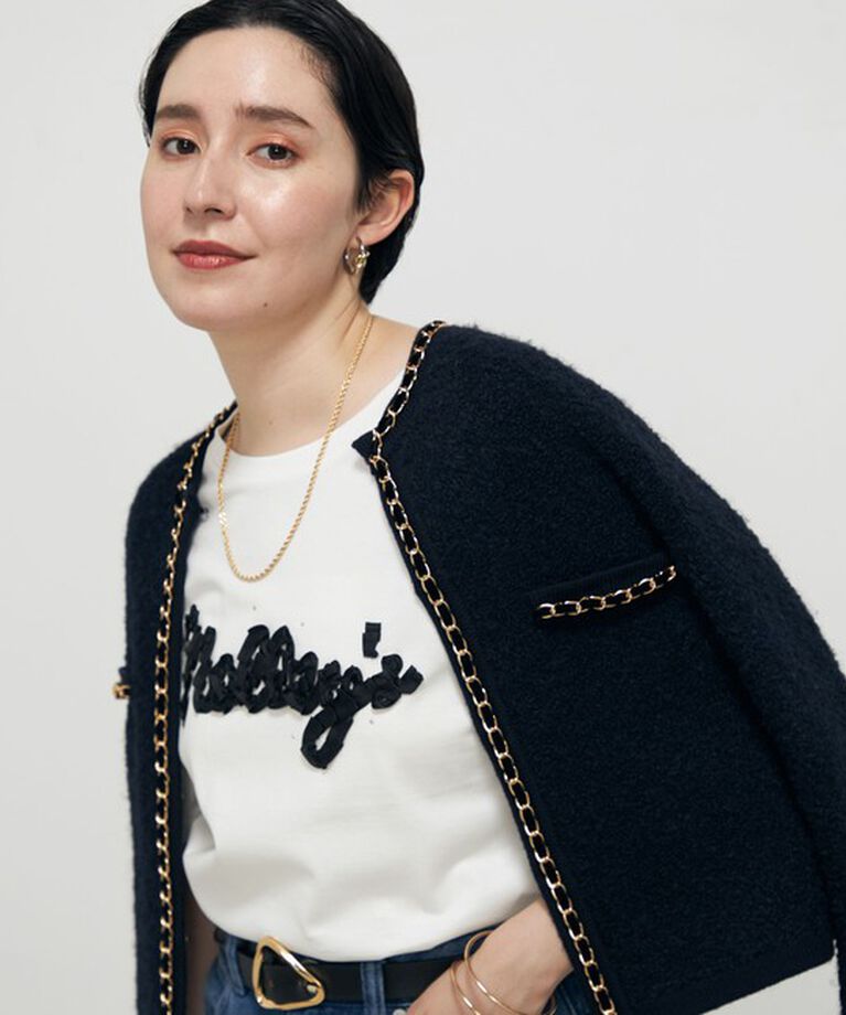NOLLEY'S「＜飯豊まりえさん着用＞チェーンブレードフワフワジャケット 24AW」|カーディガン|