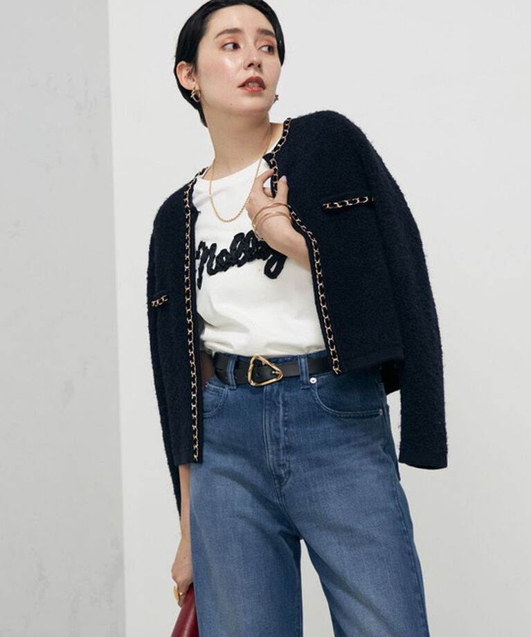 NOLLEY'S「＜飯豊まりえさん着用＞チェーンブレードフワフワジャケット 24AW」|カーディガン|