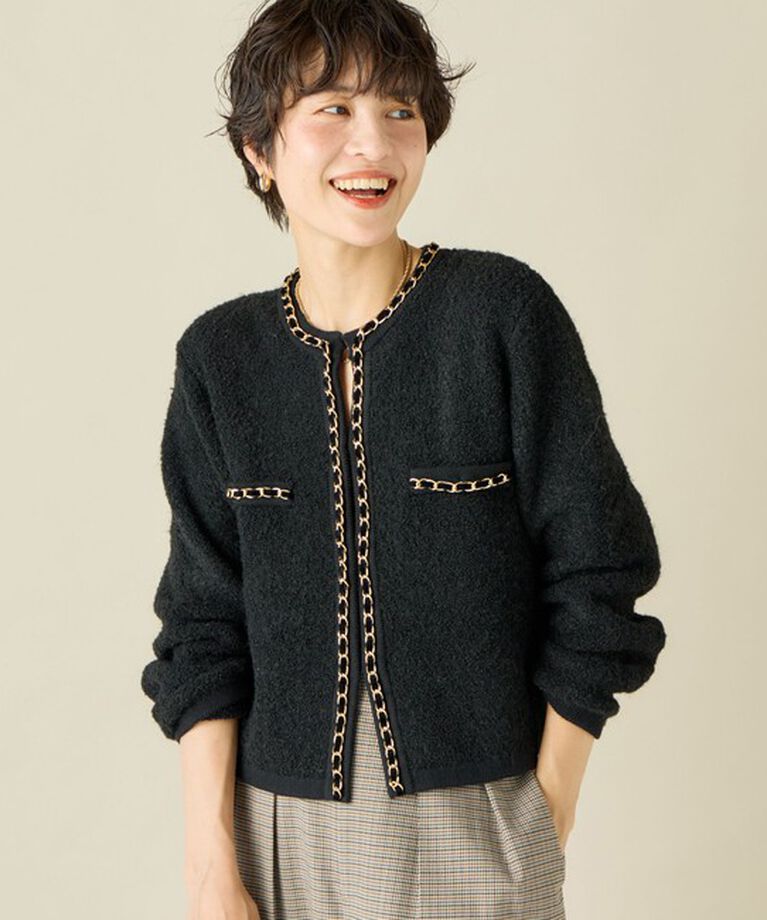 NOLLEY'S「＜飯豊まりえさん着用＞チェーンブレードフワフワジャケット 24AW」|カーディガン|