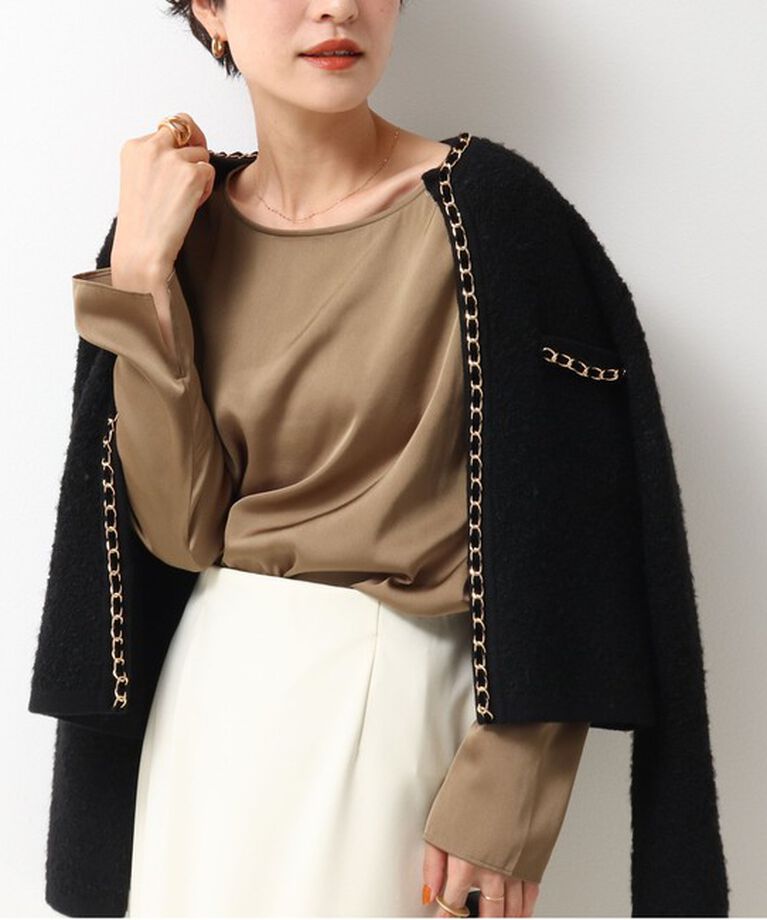 NOLLEY'S「＜飯豊まりえさん着用＞チェーンブレードフワフワジャケット 24AW」|カーディガン|