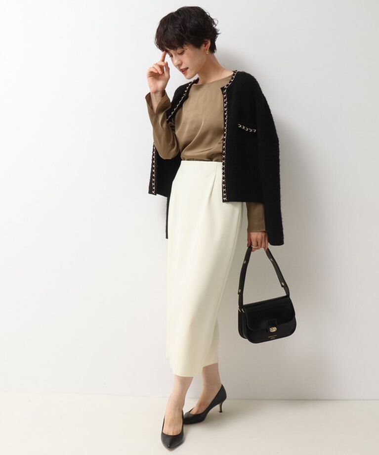 NOLLEY'S「＜飯豊まりえさん着用＞チェーンブレードフワフワジャケット 24AW」|カーディガン|