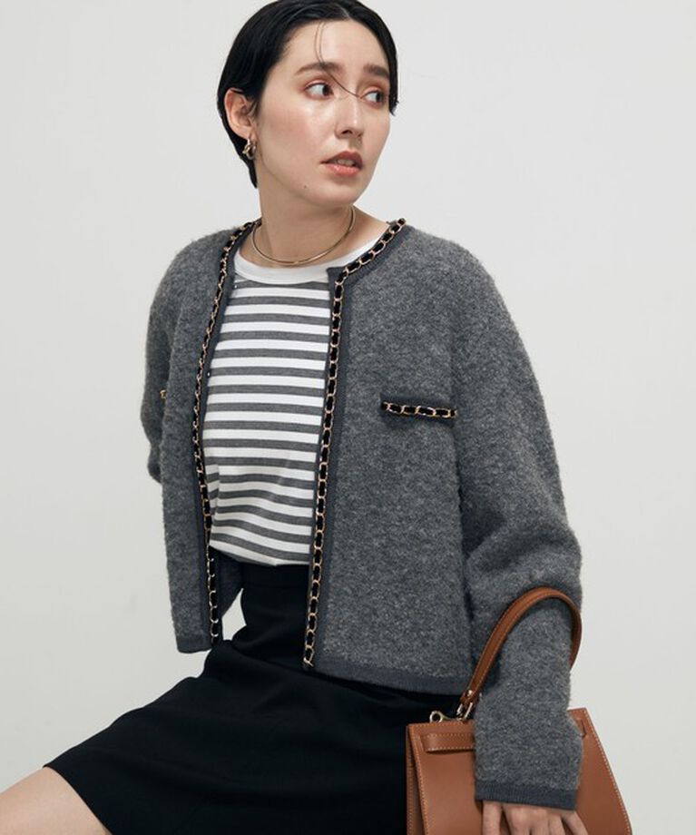 NOLLEY'S「＜飯豊まりえさん着用＞チェーンブレードフワフワジャケット 24AW」|カーディガン|