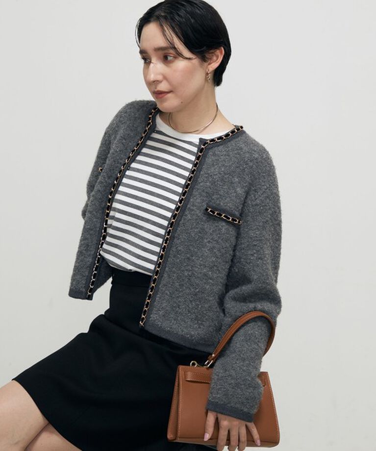 NOLLEY'S「＜飯豊まりえさん着用＞チェーンブレードフワフワジャケット 24AW」|カーディガン|