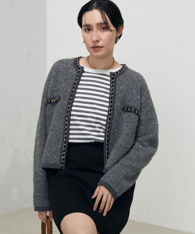 NOLLEY'S「＜飯豊まりえさん着用＞チェーンブレードフワフワジャケット 24AW」|カーディガン|