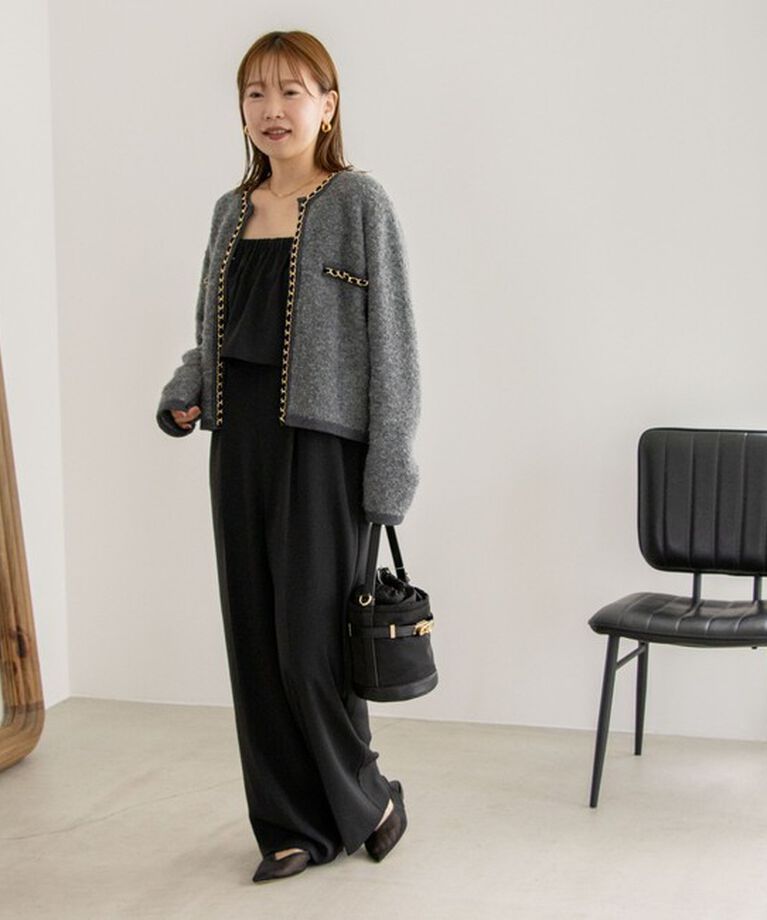 NOLLEY'S「＜飯豊まりえさん着用＞チェーンブレードフワフワジャケット 24AW」|カーディガン|
