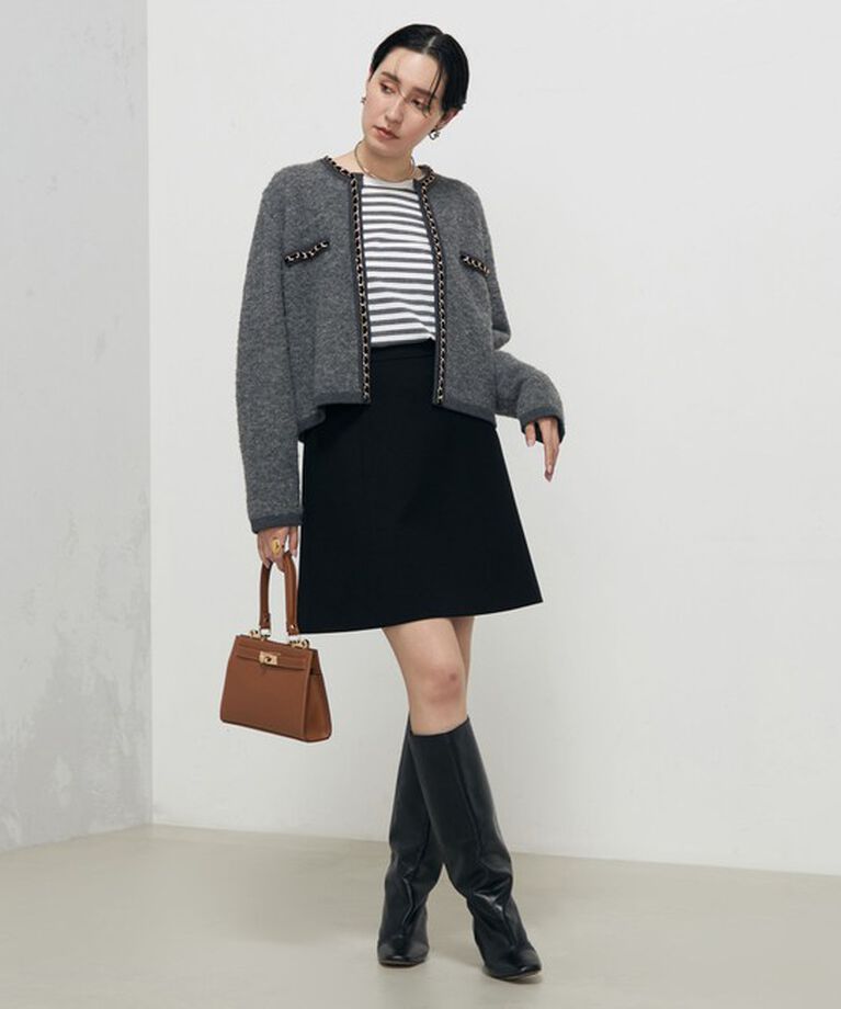 NOLLEY'S「＜飯豊まりえさん着用＞チェーンブレードフワフワジャケット 24AW」|カーディガン|