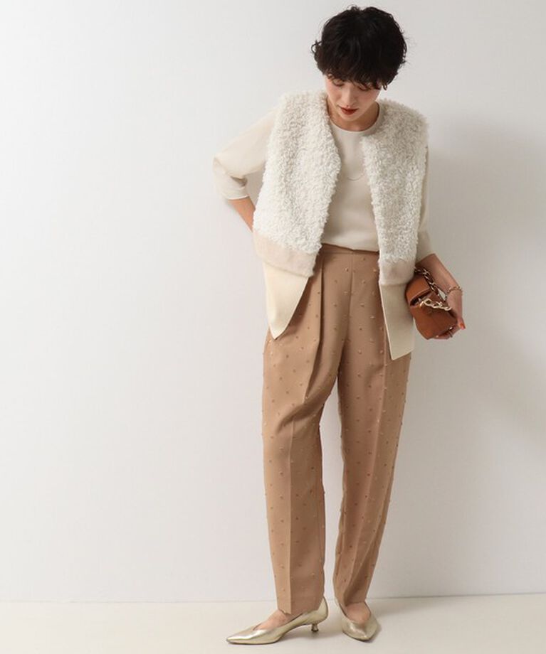 NOLLEY'S「《オールシーズン対応》ウォッシャブルドットツッキリツータックテーパードパンツ 24AW」|その他|
