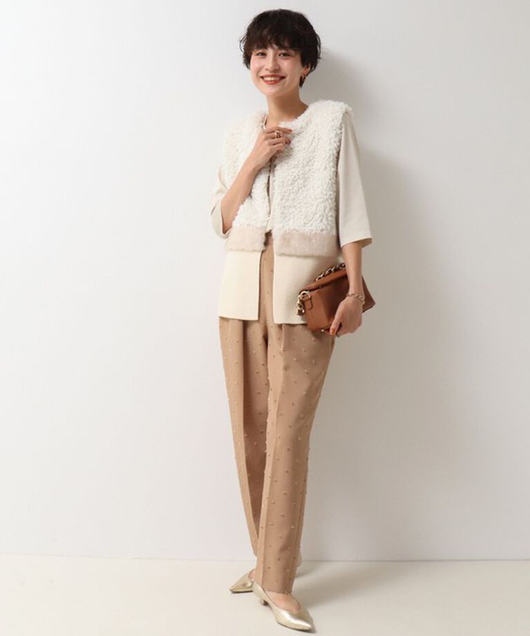 NOLLEY'S「《オールシーズン対応》ウォッシャブルドットツッキリツータックテーパードパンツ 24AW」|その他|