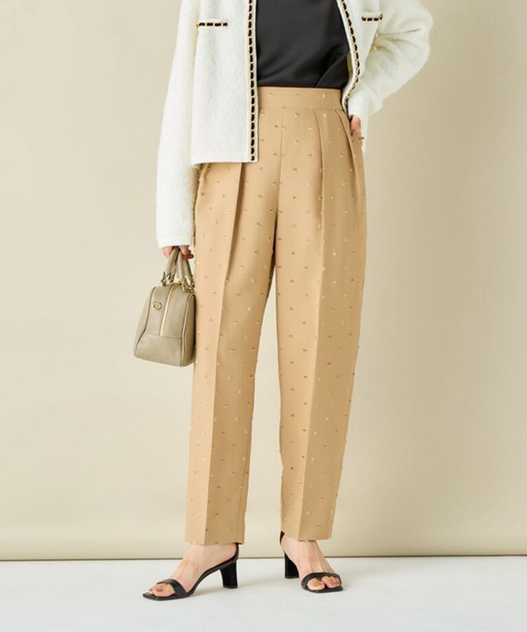 NOLLEY'S「《オールシーズン対応》ウォッシャブルドットツッキリツータックテーパードパンツ 24AW」|その他|