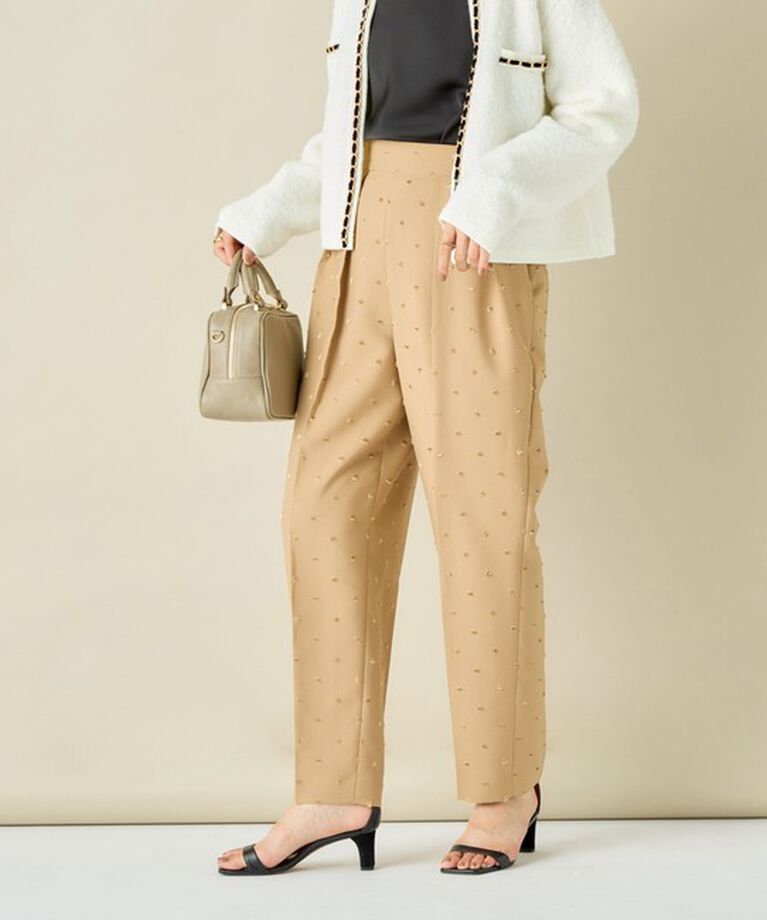 NOLLEY'S「《オールシーズン対応》ウォッシャブルドットツッキリツータックテーパードパンツ 24AW」|その他|