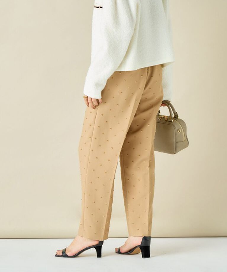 NOLLEY'S「《オールシーズン対応》ウォッシャブルドットツッキリツータックテーパードパンツ 24AW」|その他|