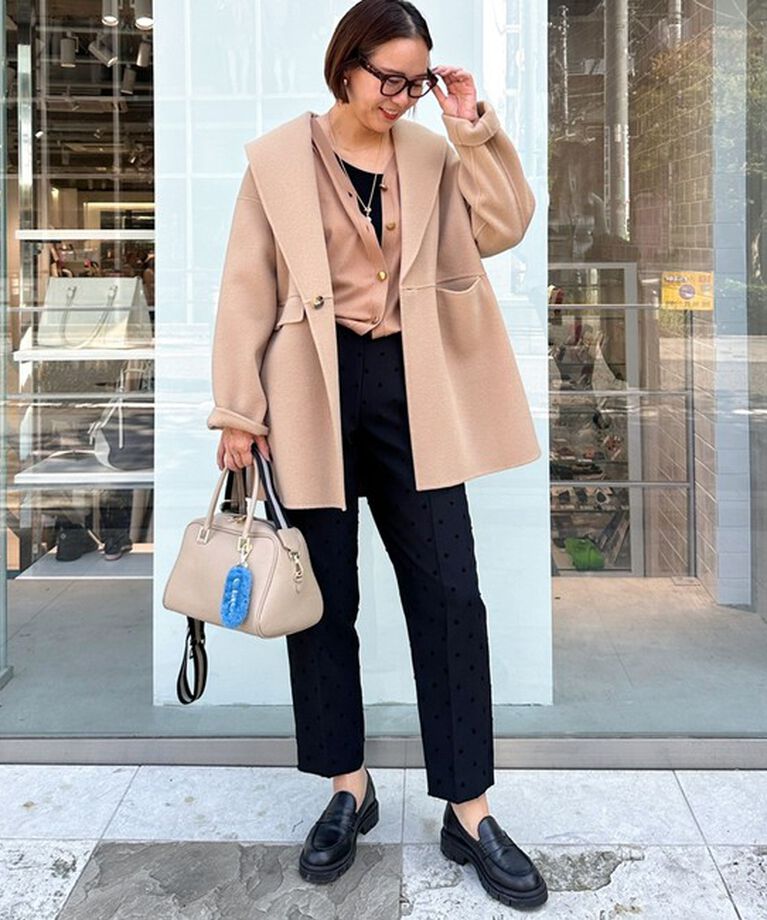 NOLLEY'S「《オールシーズン対応》ウォッシャブルドットツッキリツータックテーパードパンツ 24AW」|その他|