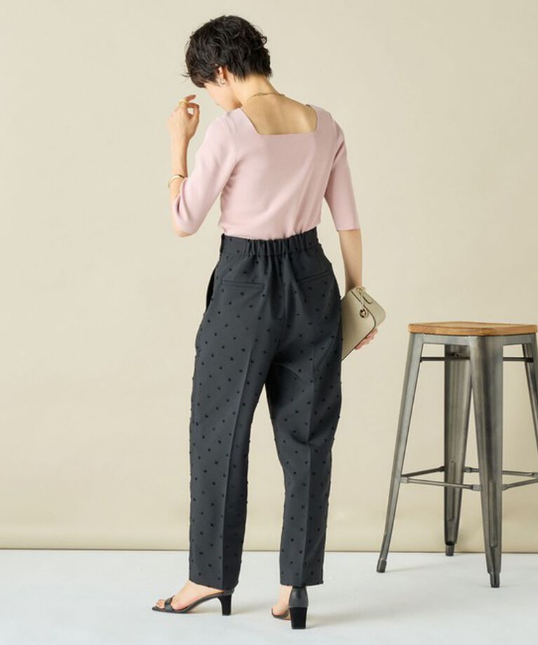 NOLLEY'S「《オールシーズン対応》ウォッシャブルドットツッキリツータックテーパードパンツ 24AW」|その他|