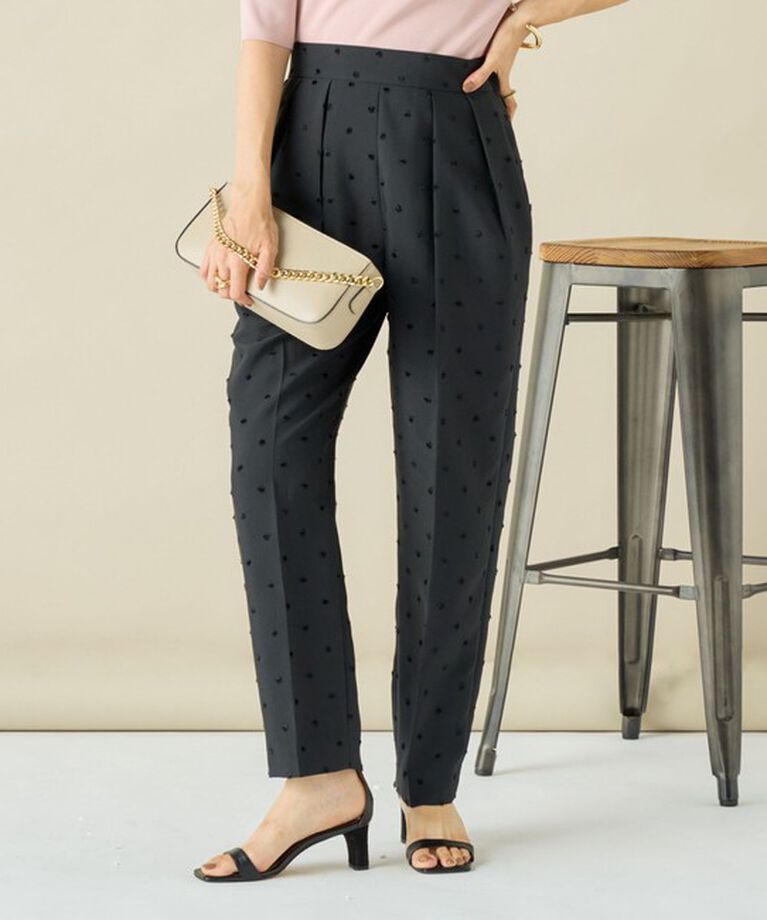 NOLLEY'S「《オールシーズン対応》ウォッシャブルドットツッキリツータックテーパードパンツ 24AW」|その他|