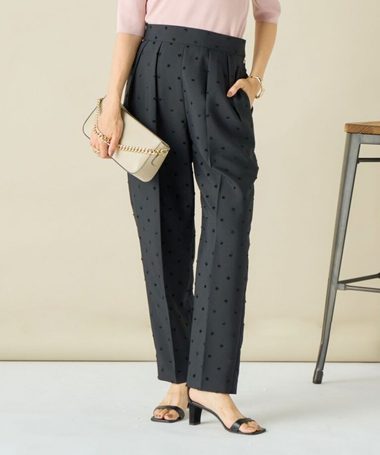 NOLLEY'S「《オールシーズン対応》ウォッシャブルドットツッキリツータックテーパードパンツ 24AW」|その他|