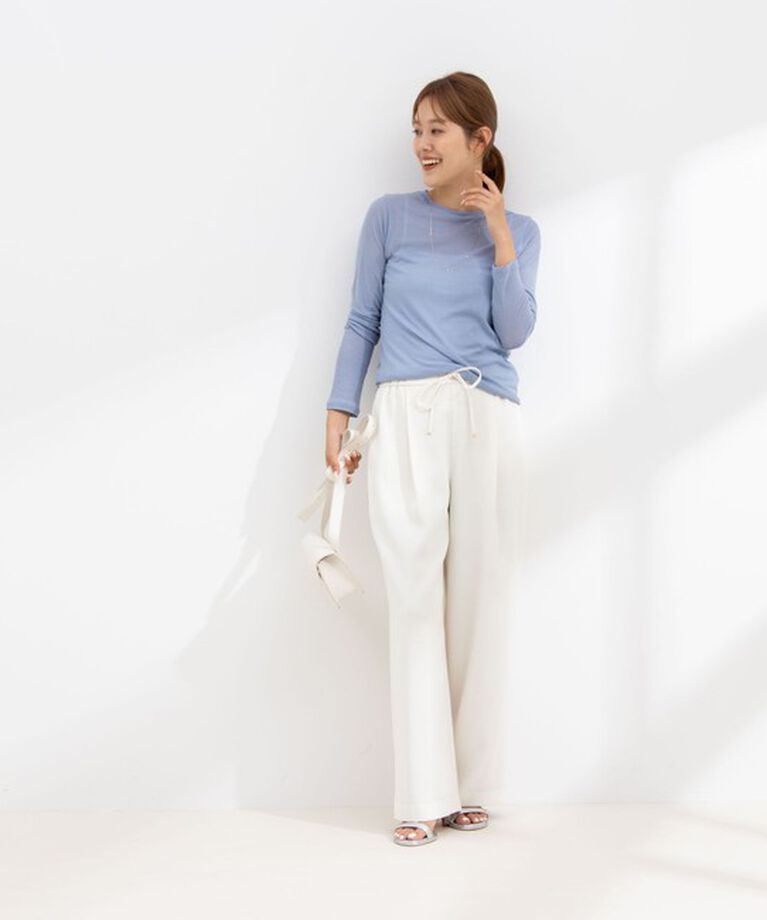 NOLLEY'S sophi「ウォッシャブルダブルクロスサテンイージーワイドパンツ」|その他|