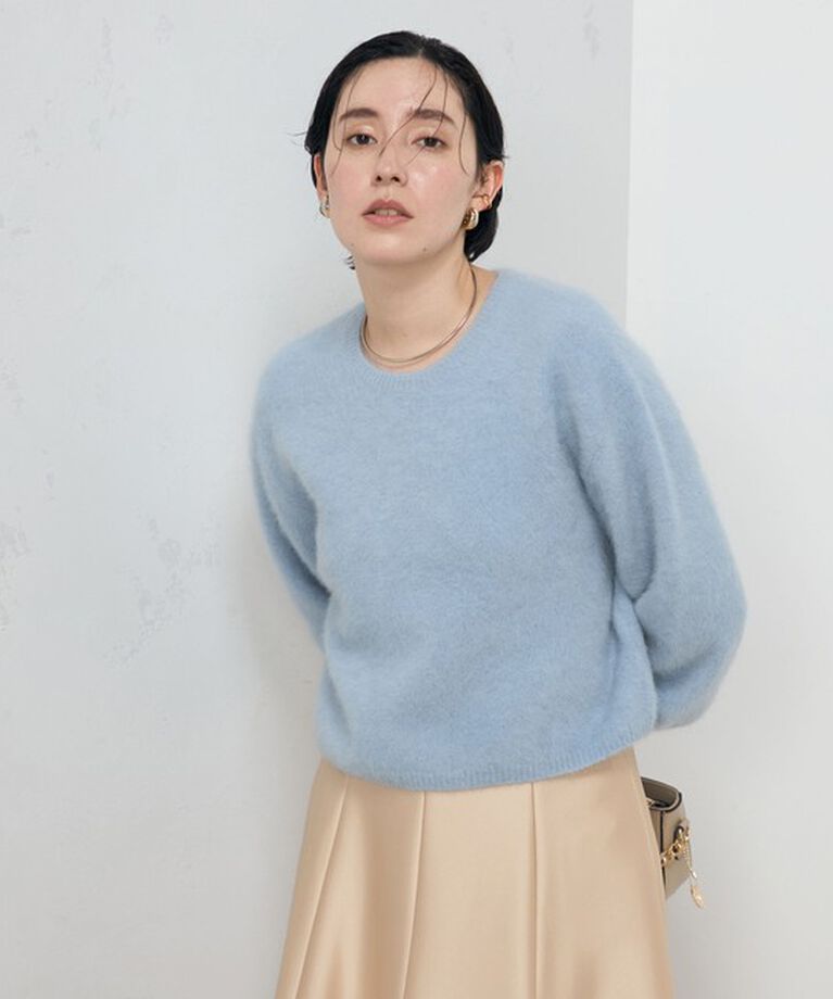 NOLLEY'S sophi「ヘアリーショート丈クルーネックプルオーバーニット」|ニット・セーター|