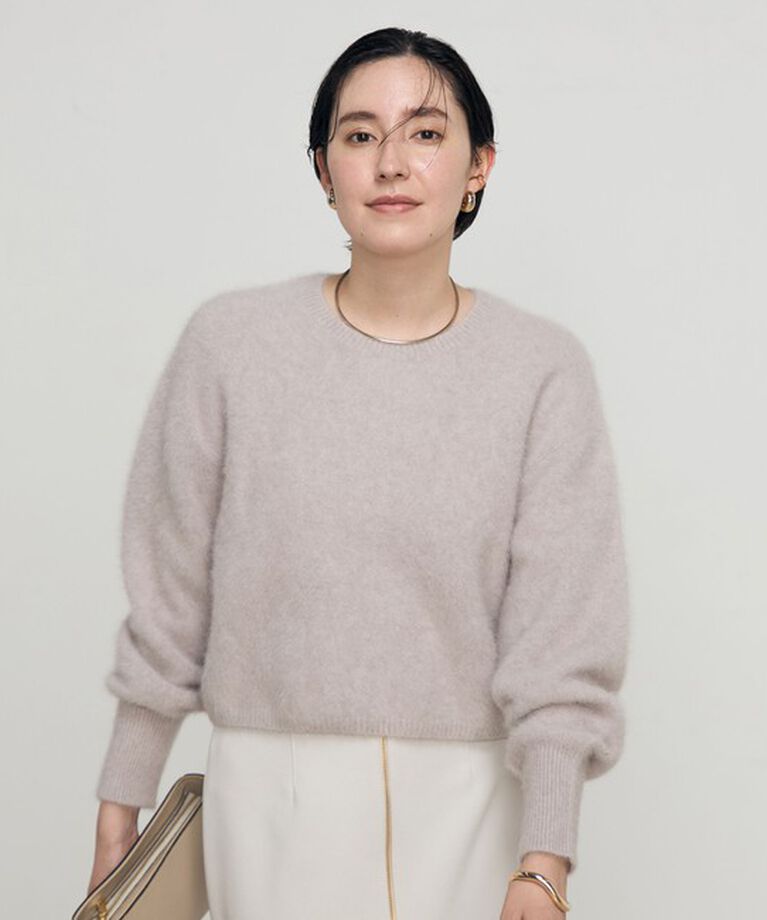 NOLLEY'S sophi「ヘアリーショート丈クルーネックプルオーバーニット」|ニット・セーター|