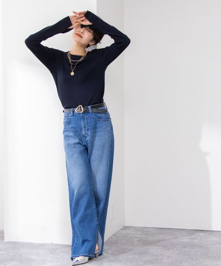 NOLLEY'S「MY STANDARDウォッシャブルリブクルーネックプルオーバーカットソー」|Tシャツ・カットソー|