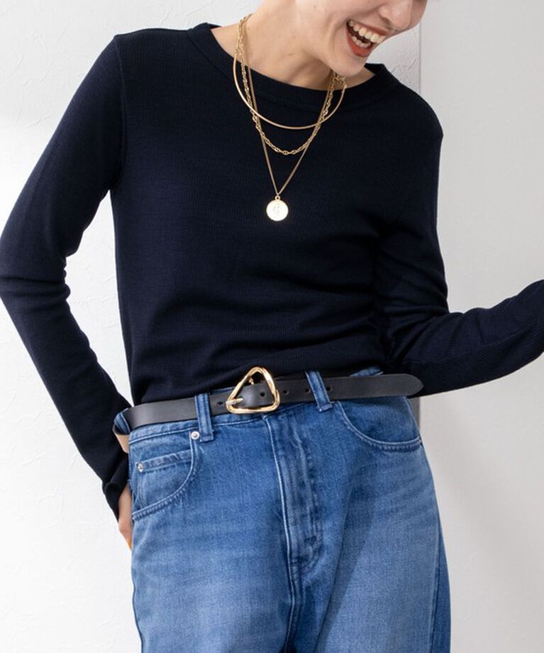 NOLLEY'S「MY STANDARDウォッシャブルリブクルーネックプルオーバーカットソー」|Tシャツ・カットソー|