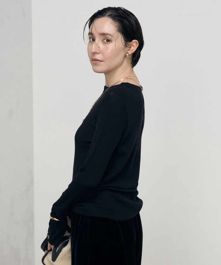 NOLLEY'S「MY STANDARDウォッシャブルリブクルーネックプルオーバーカットソー」|Tシャツ・カットソー|