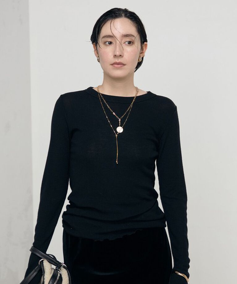NOLLEY'S「MY STANDARDウォッシャブルリブクルーネックプルオーバーカットソー」|Tシャツ・カットソー|