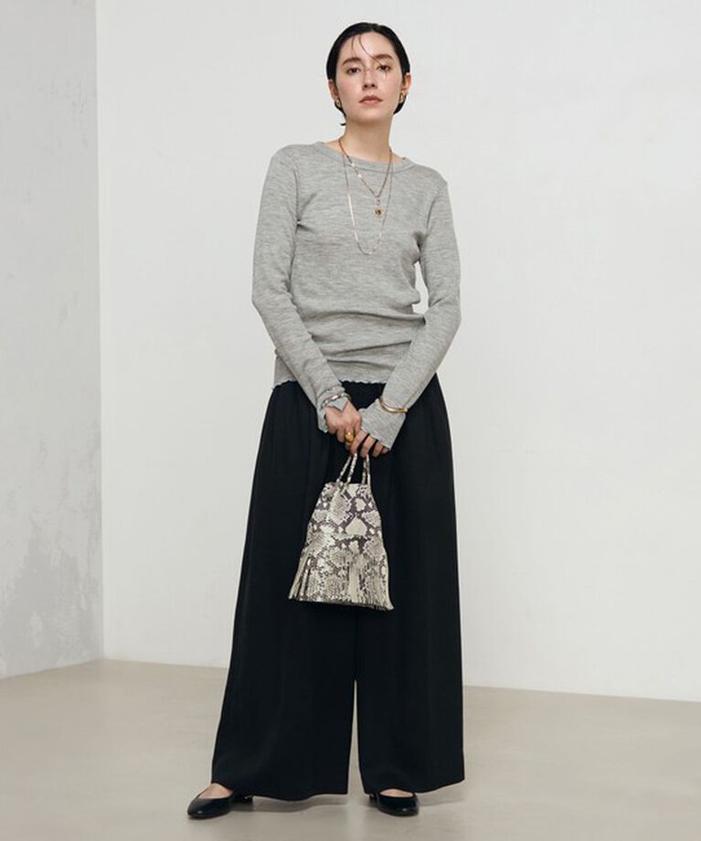 NOLLEY'S「MY STANDARDウォッシャブルリブクルーネックプルオーバーカットソー」|Tシャツ・カットソー|