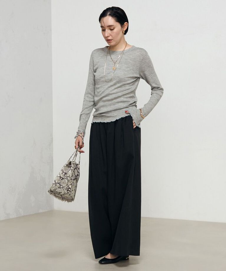 NOLLEY'S「MY STANDARDウォッシャブルリブクルーネックプルオーバーカットソー」|Tシャツ・カットソー|