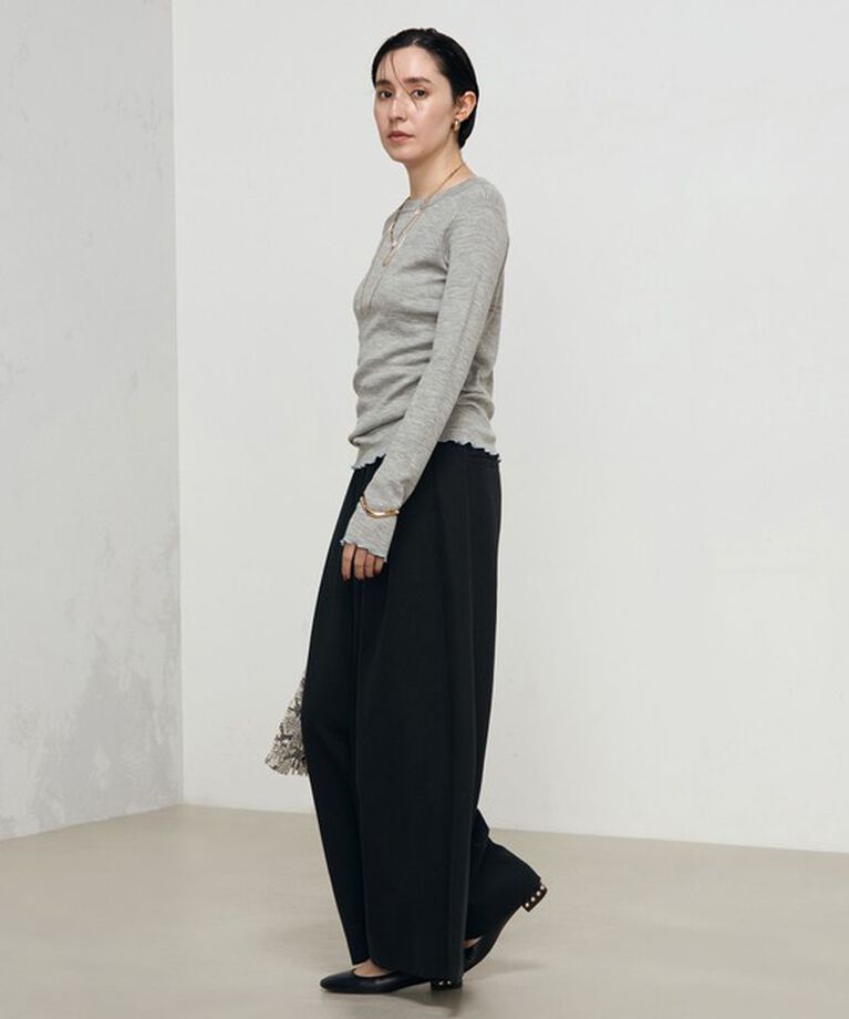 NOLLEY'S「MY STANDARDウォッシャブルリブクルーネックプルオーバーカットソー」|Tシャツ・カットソー|