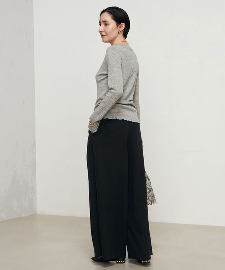 NOLLEY'S「MY STANDARDウォッシャブルリブクルーネックプルオーバーカットソー」|Tシャツ・カットソー|