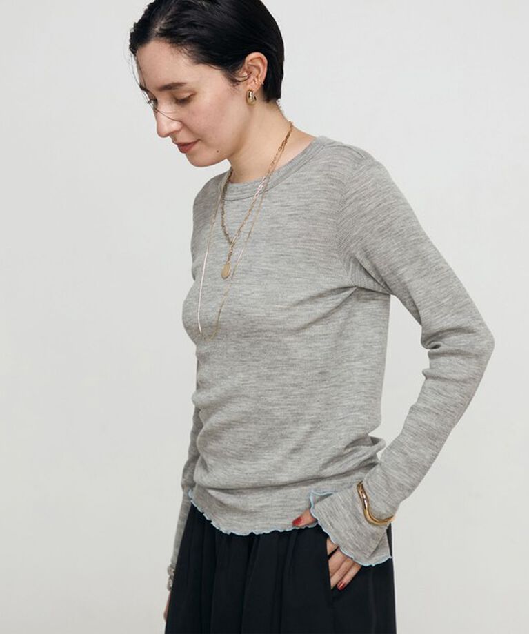NOLLEY'S「MY STANDARDウォッシャブルリブクルーネックプルオーバーカットソー」|Tシャツ・カットソー|