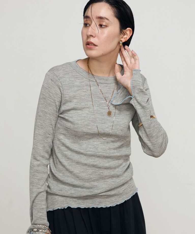 NOLLEY'S「MY STANDARDウォッシャブルリブクルーネックプルオーバーカットソー」|Tシャツ・カットソー|