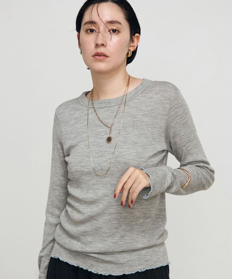 NOLLEY'S「MY STANDARDウォッシャブルリブクルーネックプルオーバーカットソー」|Tシャツ・カットソー|