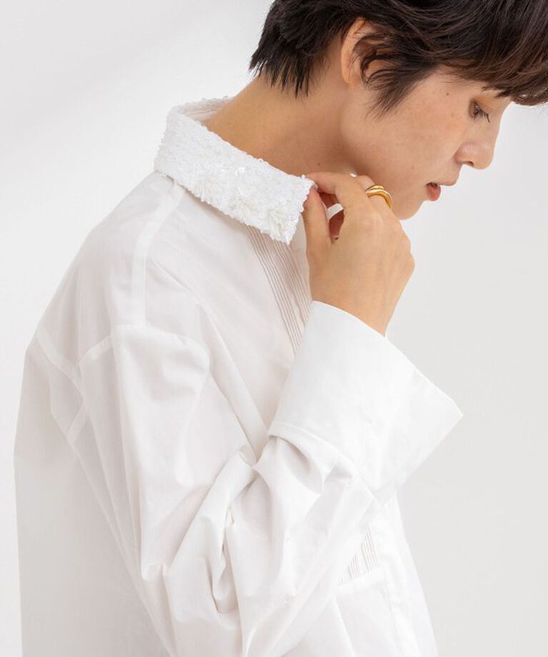NOLLEY'S「【MARILYN MOON/マリリーンムーン】fringe beads 2way sleeve shirt」|シャツ・ブラウス|