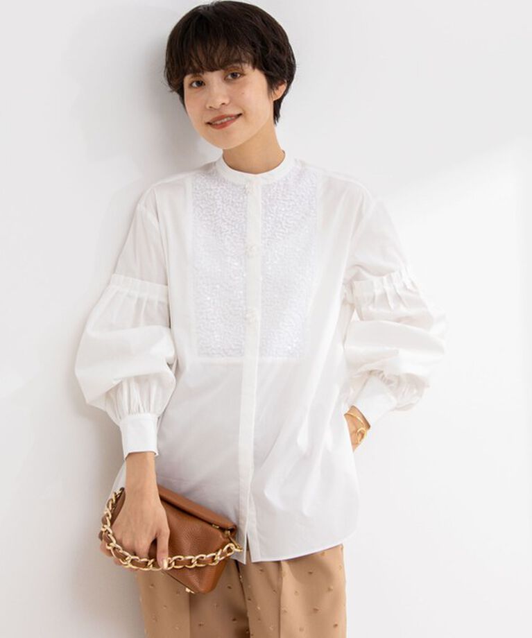 NOLLEY'S「【MARILYN MOON/マリリーンムーン】fringe beads volume sleeve blouse」|シャツ・ブラウス|