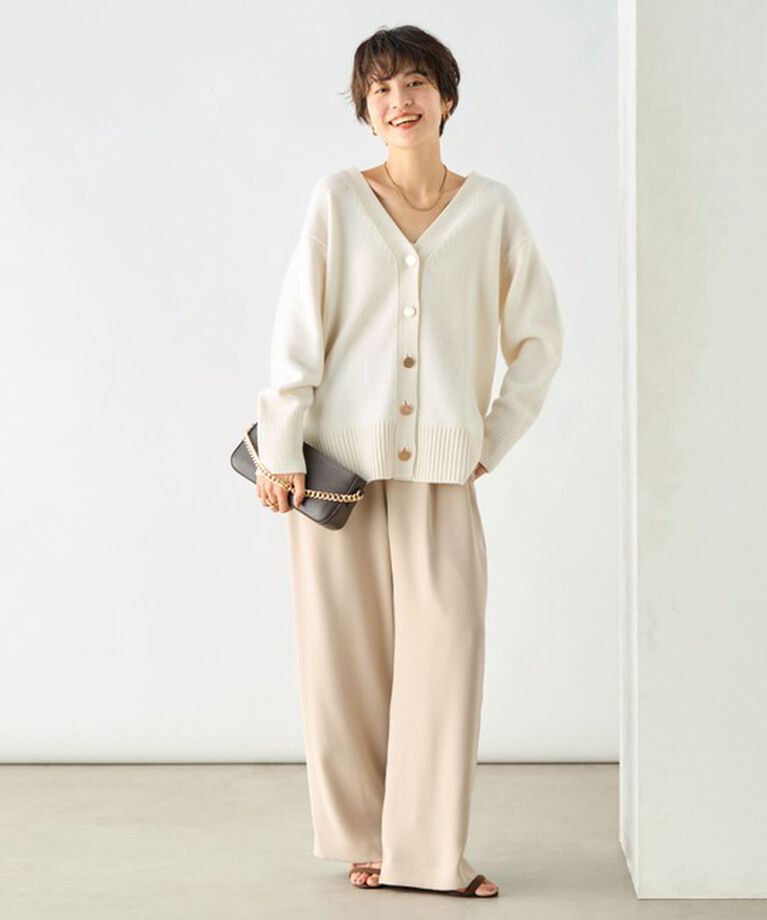 NOLLEY'S「カシミヤ混MUSICゆったりVネックカーディガン 24AW」|カーディガン|