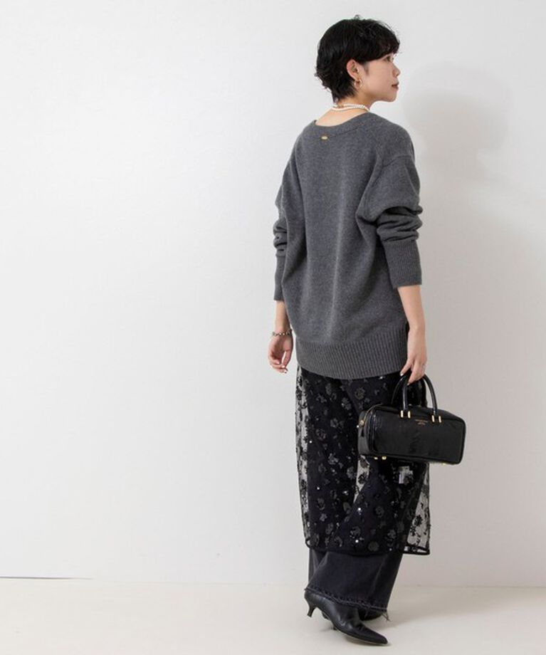 NOLLEY'S「カシミヤ混MUSICゆったりVネックカーディガン 24AW」|カーディガン|