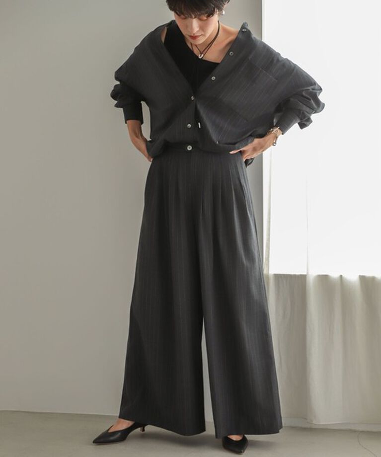 NOLLEY'S「◇【WEB限定サイズあり】《セットアップ対応》ウォッシャブルMannishワイドパンツ」|その他|