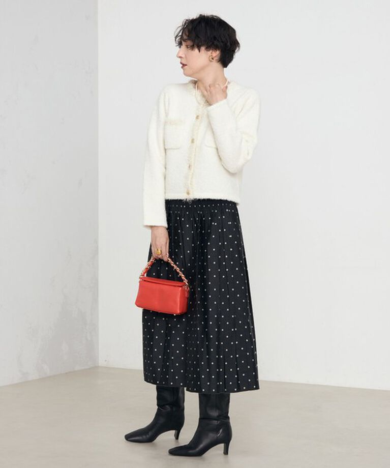 NOLLEY'S「《手洗い可能》ラメフワフワジャケット 24AW」|ニット・セーター|