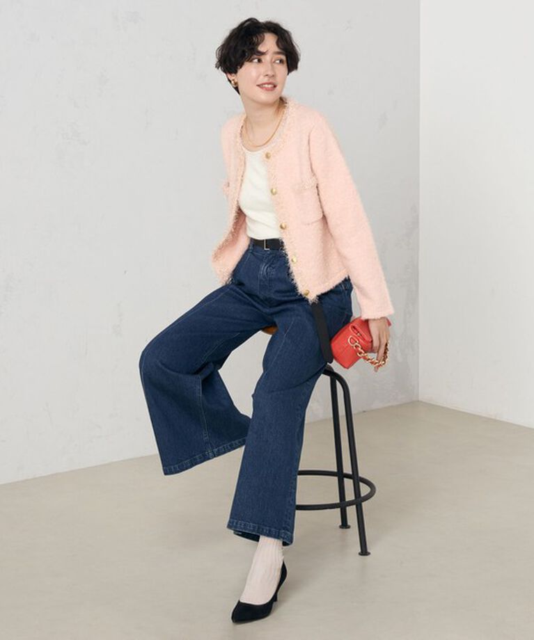 NOLLEY'S「《手洗い可能》ラメフワフワジャケット 24AW」|ニット・セーター|