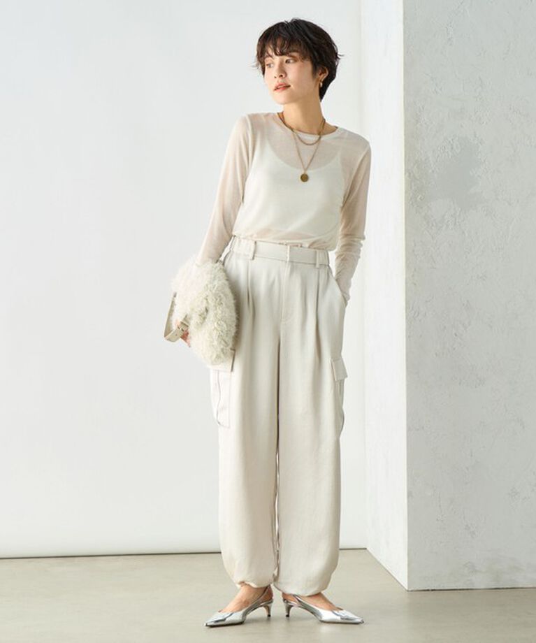 NOLLEY'S sophi「カシミヤシルク混ラメロンT」|Tシャツ・カットソー|